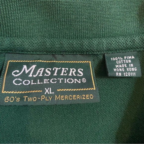 Masters Collection Shirt Men’s XL Green Golf Polo Hong Kong Vintage Augusta Flag - Picture 3 of 10